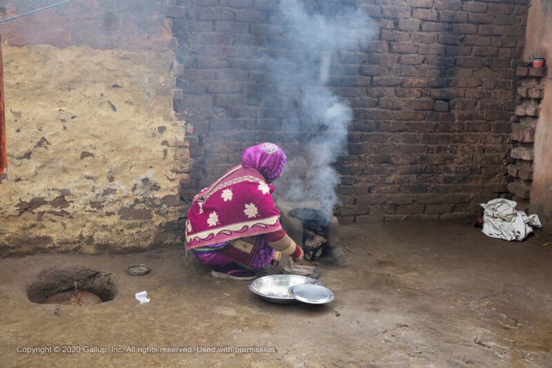 Woman in India cooking