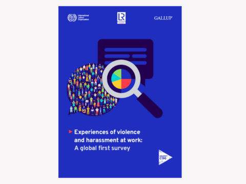 Report cover on experiences of violence and harassment at work.